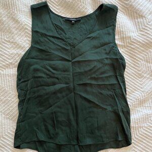 Quince Green Washable Silk V-Neck Sleeveless Blouse Size M